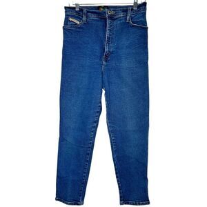 Vintage dark wash high waisted straight leg relaxed fit jeans 90s 1990s